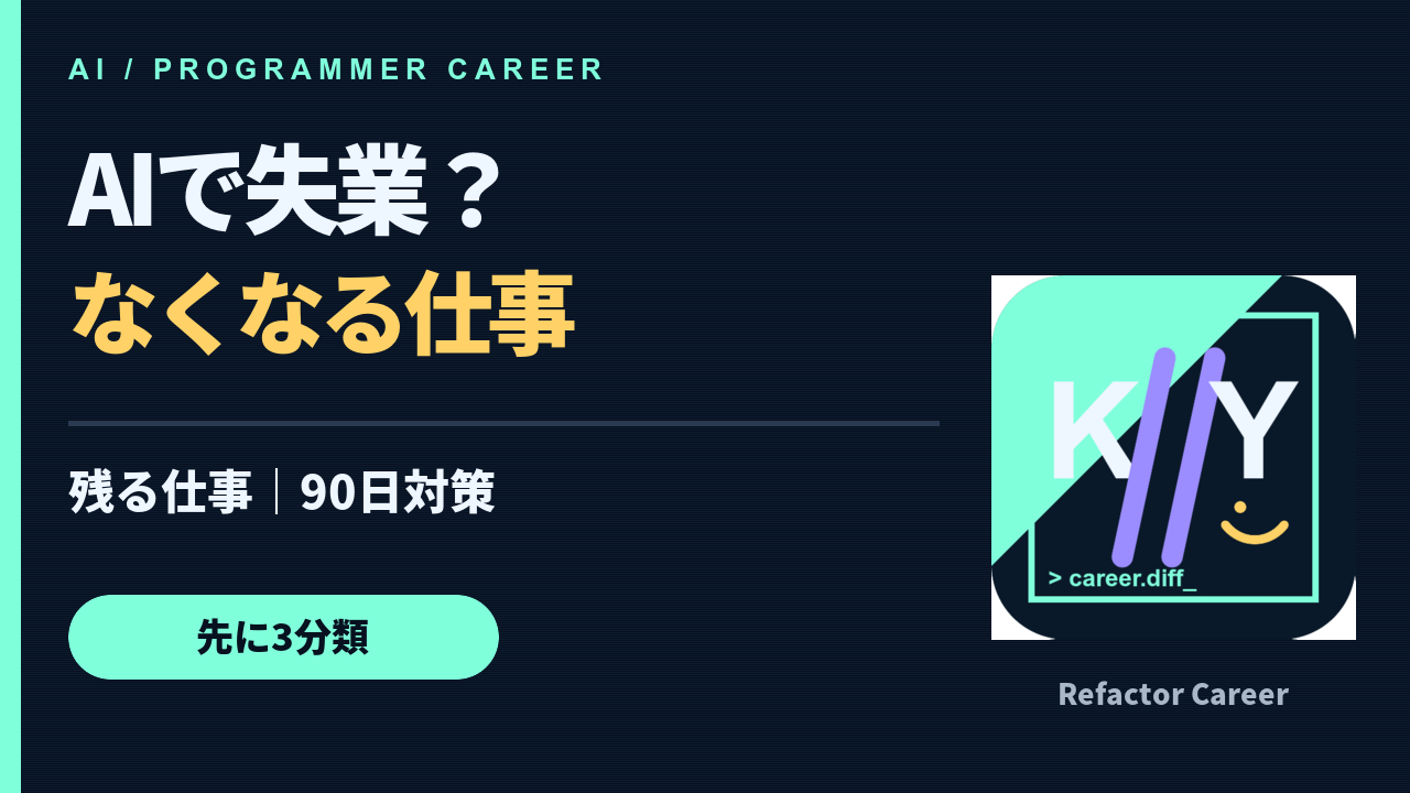 AIでプログラマーはなくなる？AI失業の不安を分ける90日対策の動画サムネイル